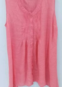 Coral Sleeveless Top