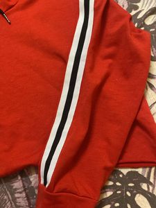 Red Hoodie Crop Top