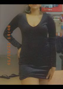 Black Velvet Bodycon Mini Dress