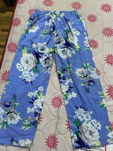 Blue Colour Floral Plazzo