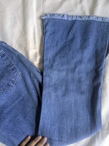 Dark Blue Flared Denim