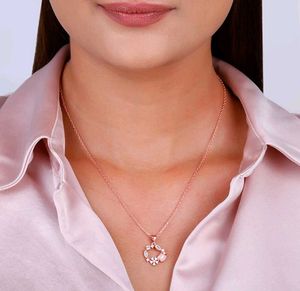 Giva Real Silver Chain+Pendant (Rose Gold)