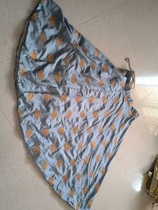 Embroidered Blue Skirt