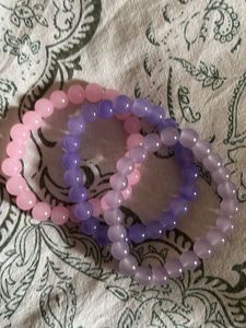 pastel glass bracelet stack