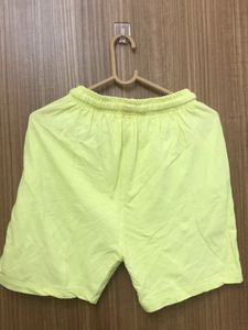 Neon Green Mickey Donald Duck Shorts