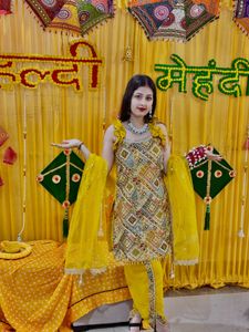 Yellow Embroidered Kurta Set
