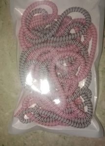 Spiral Hair Ties - Pink &amp; Gray