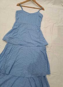 Blue Cotton Maxi Dress