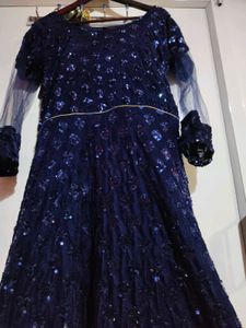 Elegant Navy Blue Sequin Dress