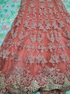 Peach Silver Embroidered Lehenga Choli