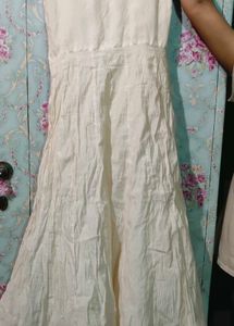 🌸 Elegant Off-White Embroidered Anarkali Dress 🌸