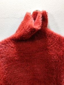 premium imported red eyelash knit turtleneck sweat