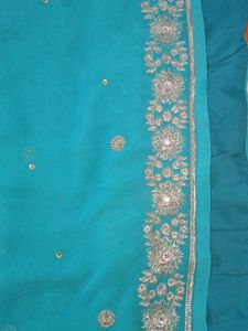 Crepe Festive Wear Saree With Blouse