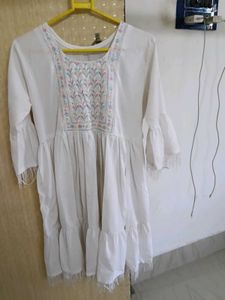 Embroidered White Kurta