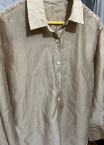 Beige Button-Down Top