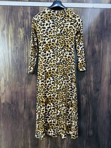 CBeautiful Animal Print Dress Cotton Polyester Fe