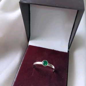 Original Silver Onyx Round Stone Ring