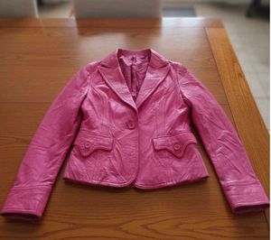 Hot Barbie Pink Leather Blazer