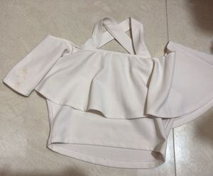 Cream Flutter Sleeve Top