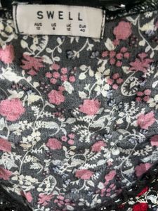 Vintage Y2k Floral Print Long Sleeve Dress/TOP