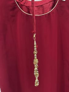 Maroon Embellished Kurta