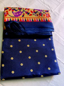 Nevy Blue Printed Saree