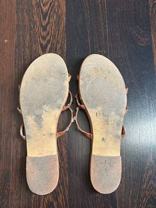 Tan Studded Flats