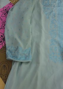 Light Sky Kurti With Dupatta