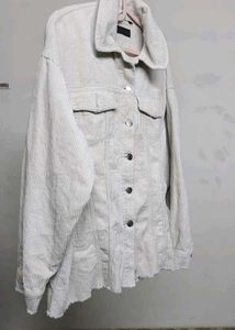 ONLY Cream Corduroy Longline Jacket