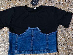 Denim Black Top...