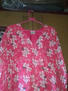 Pink Floral Long Sleeve Dress