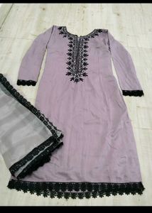Beautiful Lavender Colour Kurta Dupatta S