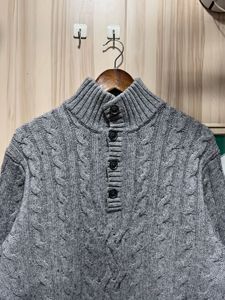 GAP Grey Cable Knit Mock Neck Sweater