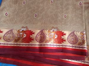 Elegant Brown Paisley Saree
