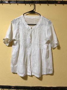 Loose White Flare Top