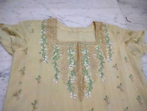 Light Yellow Embroidery Kurta Set