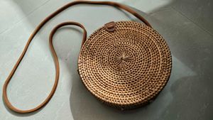 Boho Chic Rattan Circle Bag
