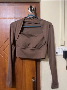 Brown Top & Shrug Set