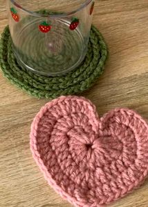 Kiwi Crochet Coasters(Set Of 4 Withcover)