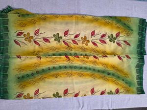 Green Floral Print Saree