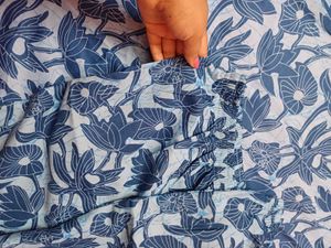 Blue Floral Kurta Set