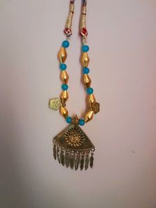 Golden Dholki Beads Set