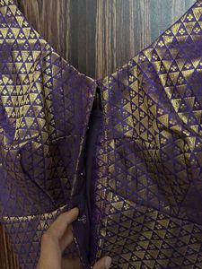 Purple &amp; Gold Patterned Blouse