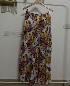 Multi Floral Print Pleated Palazzo