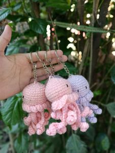 Crochet jellyfish Keychain