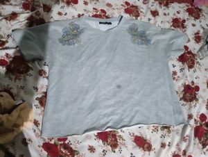 Grey Korean Crop Top
