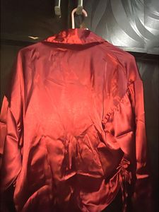 Burgundy Satin Shirt