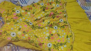 Yellow Georgette Haldi Designer Outfit