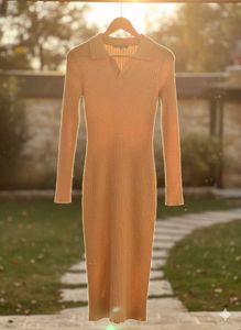 🇬🇧 Imported Ribbed Long Bodycon Dress