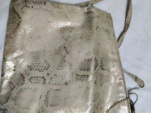 Gold Snake Print Sling Bag